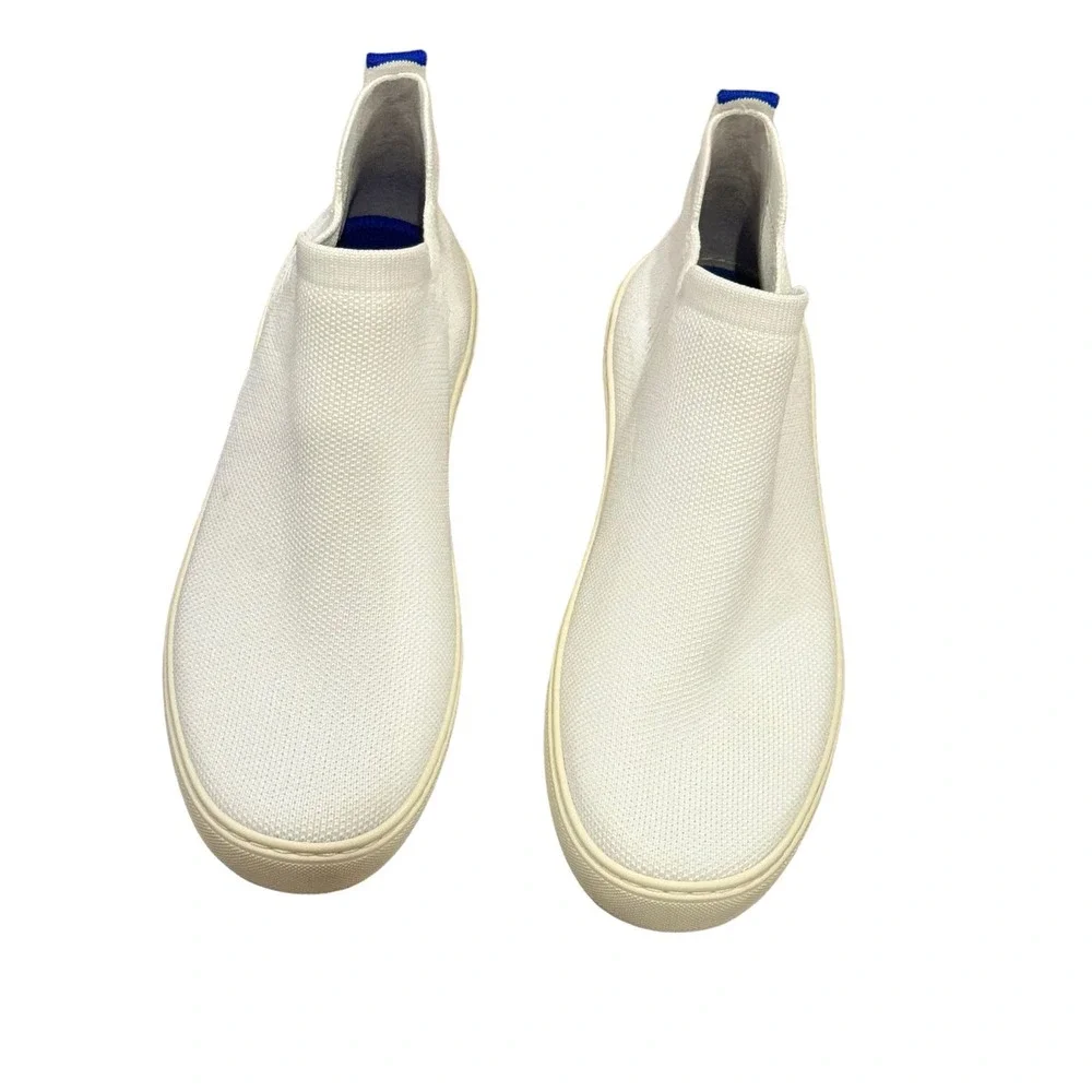 Rothy’s Women's The Chelsea Boot in White Flat Sneaker Shoes Size 8 NWOB
